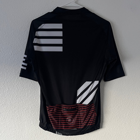 Mens Siroko Cycling Black White Stripe Short Sleeve Shirt w Back Pockets Size XL - Picture 6 of 6